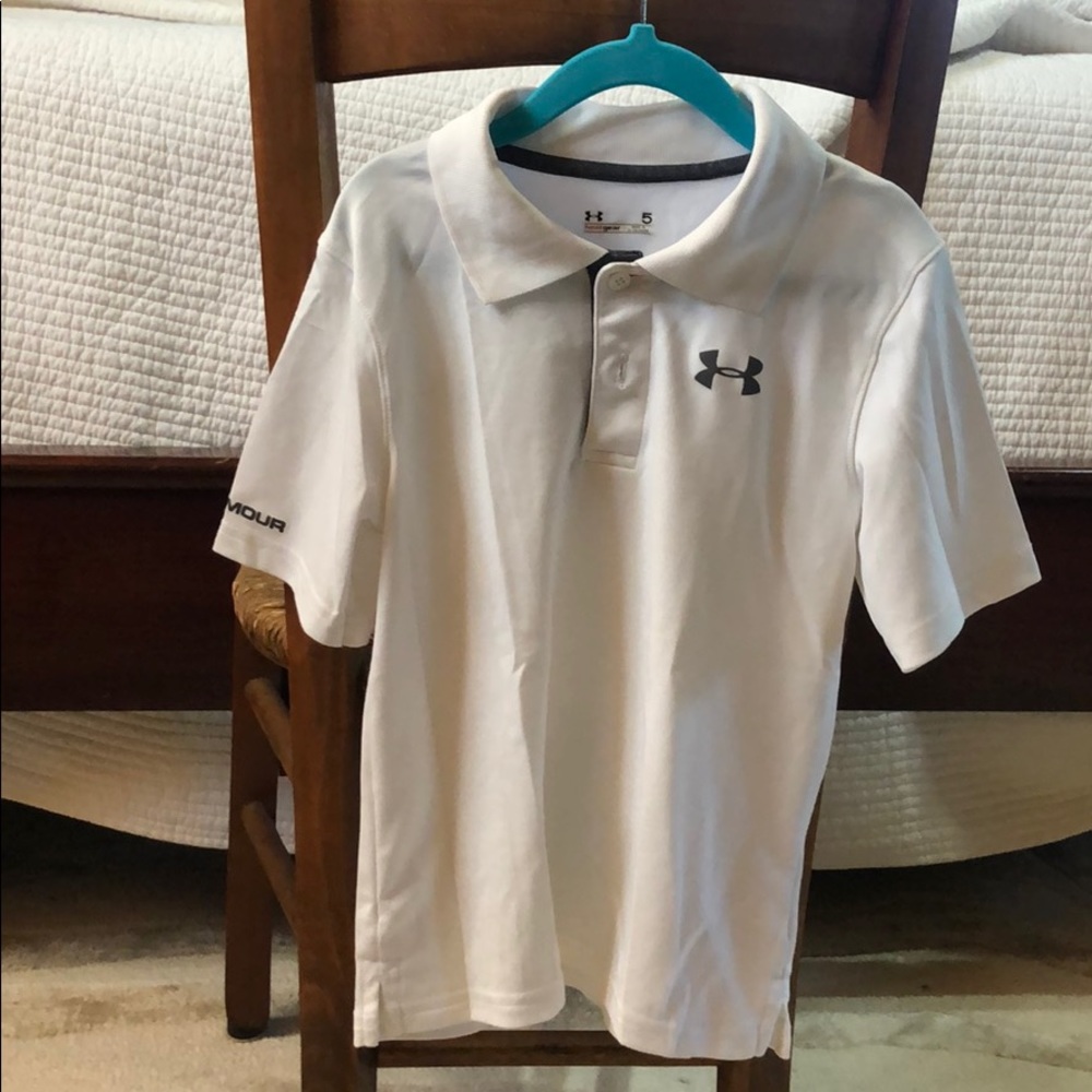 Under Armour HeatGear Polo Boys White Size 5